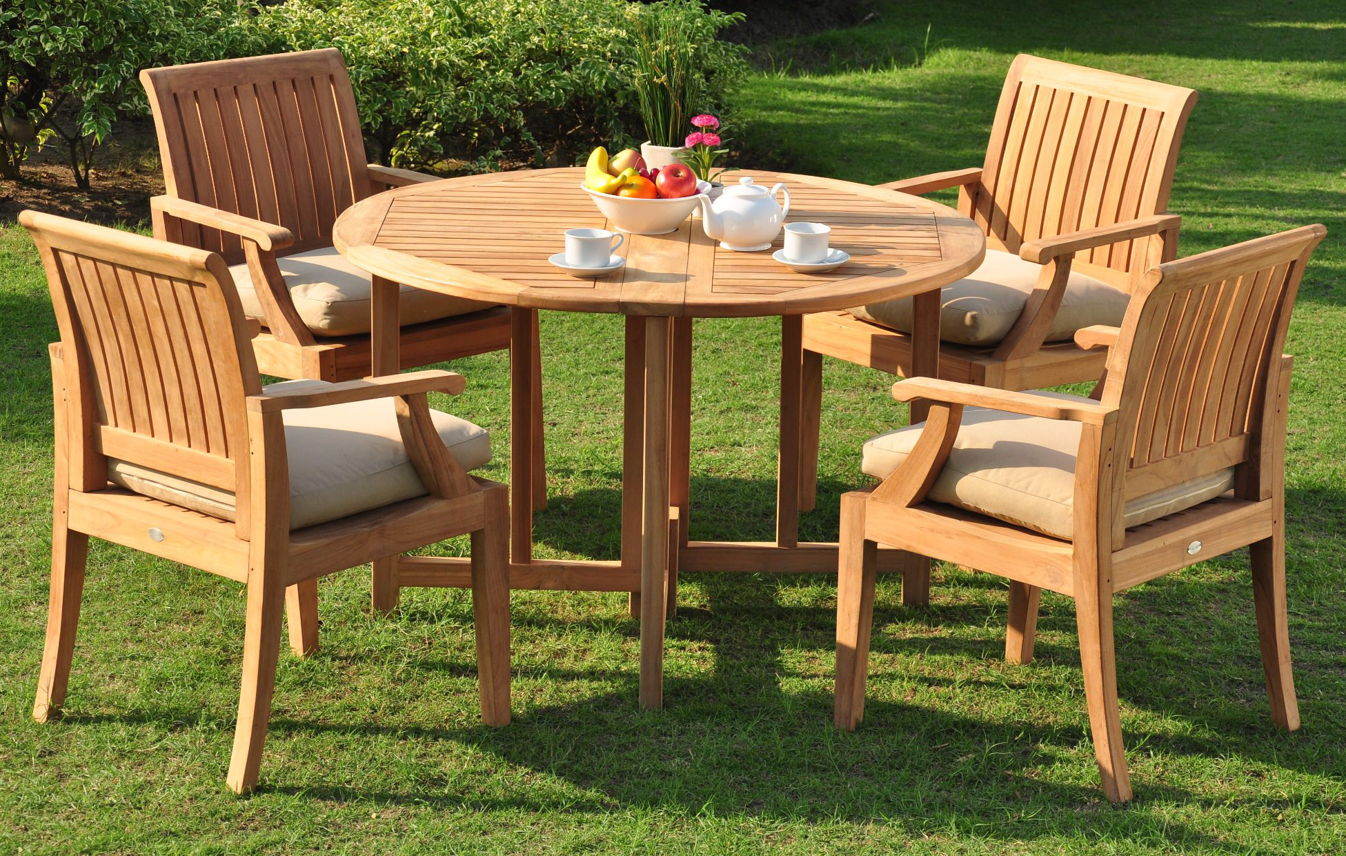 Rosecliff Heights Jersey Luxurious 5 Piece Teak Dining Set Wayfair